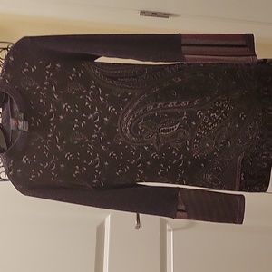 ANAC Sz Sm Dark Plum Paisley Print Tunic Top. It is really adorable